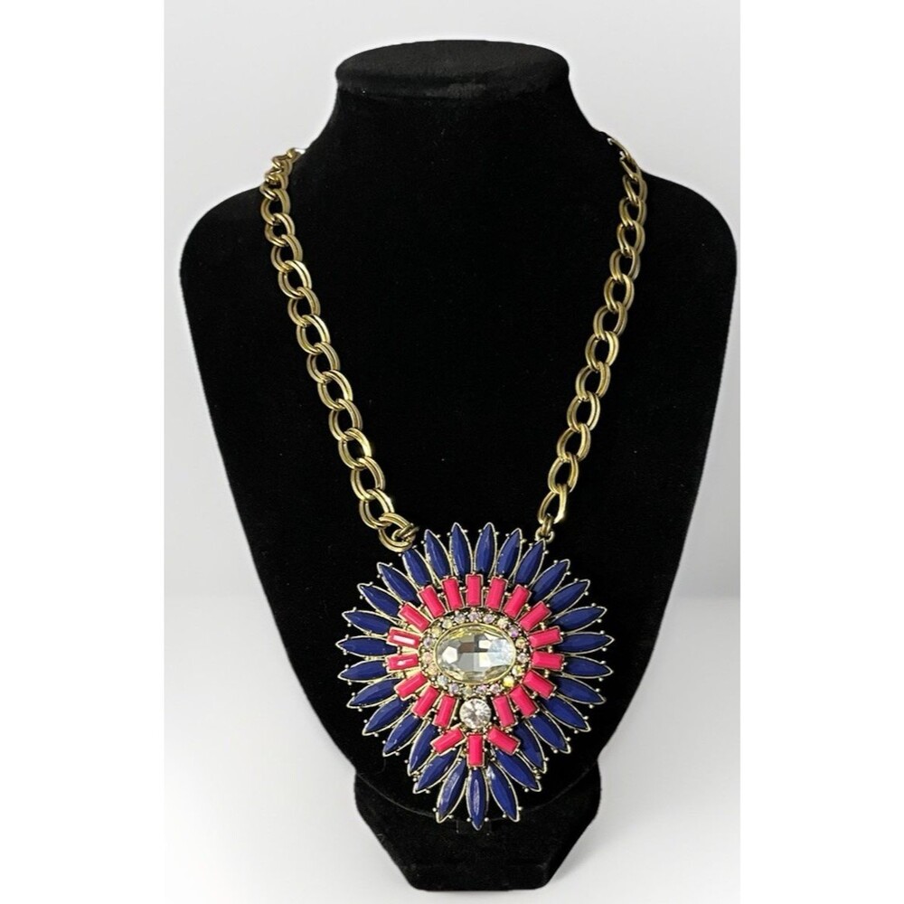 Reversible Statement Necklace Rhinestones Pendant Prismatic Gold Premier Designs